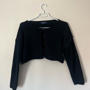 Black Cropped Cardigan
